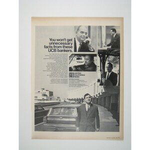 United California Bank Airport Station Wagon ADVERT 1960s Vintage Print Ad